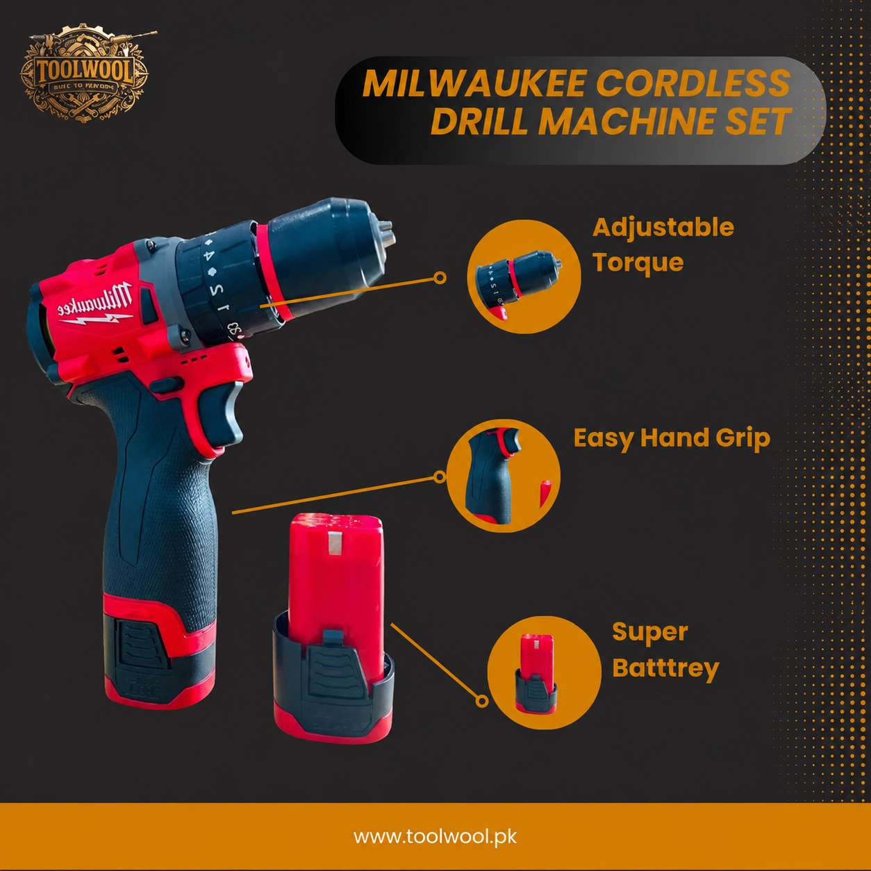Bosch 48V brushless cordless drill machine kit with heavy case Pakistan