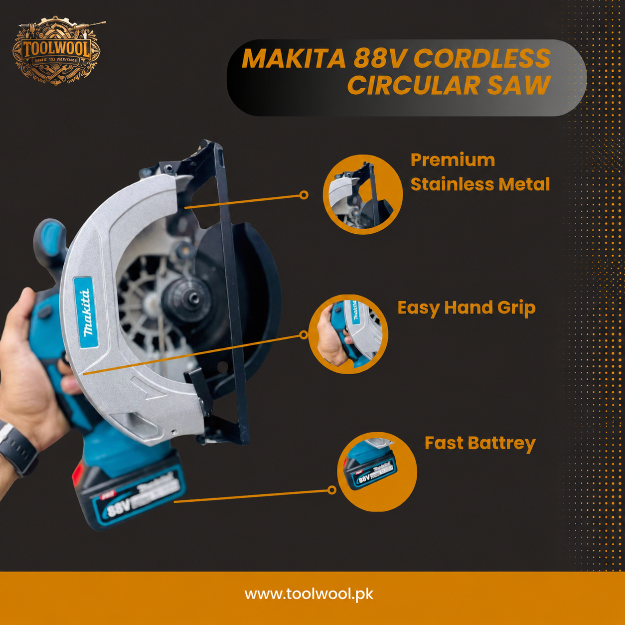 Makita  88V Cordless Circular Saw – 7 Inch BL Motor | Dual Battery | Heavy Duty Wood Cutter