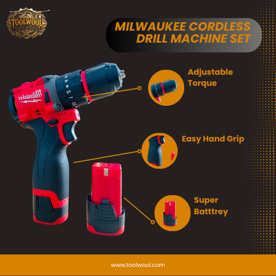 Bosch 48V Brushless Cordless Drill Machine Kit – 2 Batteries + Full Accessories + Heavy Case