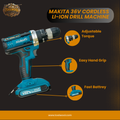 Makita 36V Cordless Li-ion Drill Machine Kit (2 Batteries + Full Accessories)