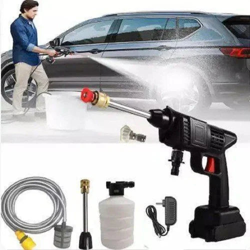 Cordless electric car pressure washer with dual batteries