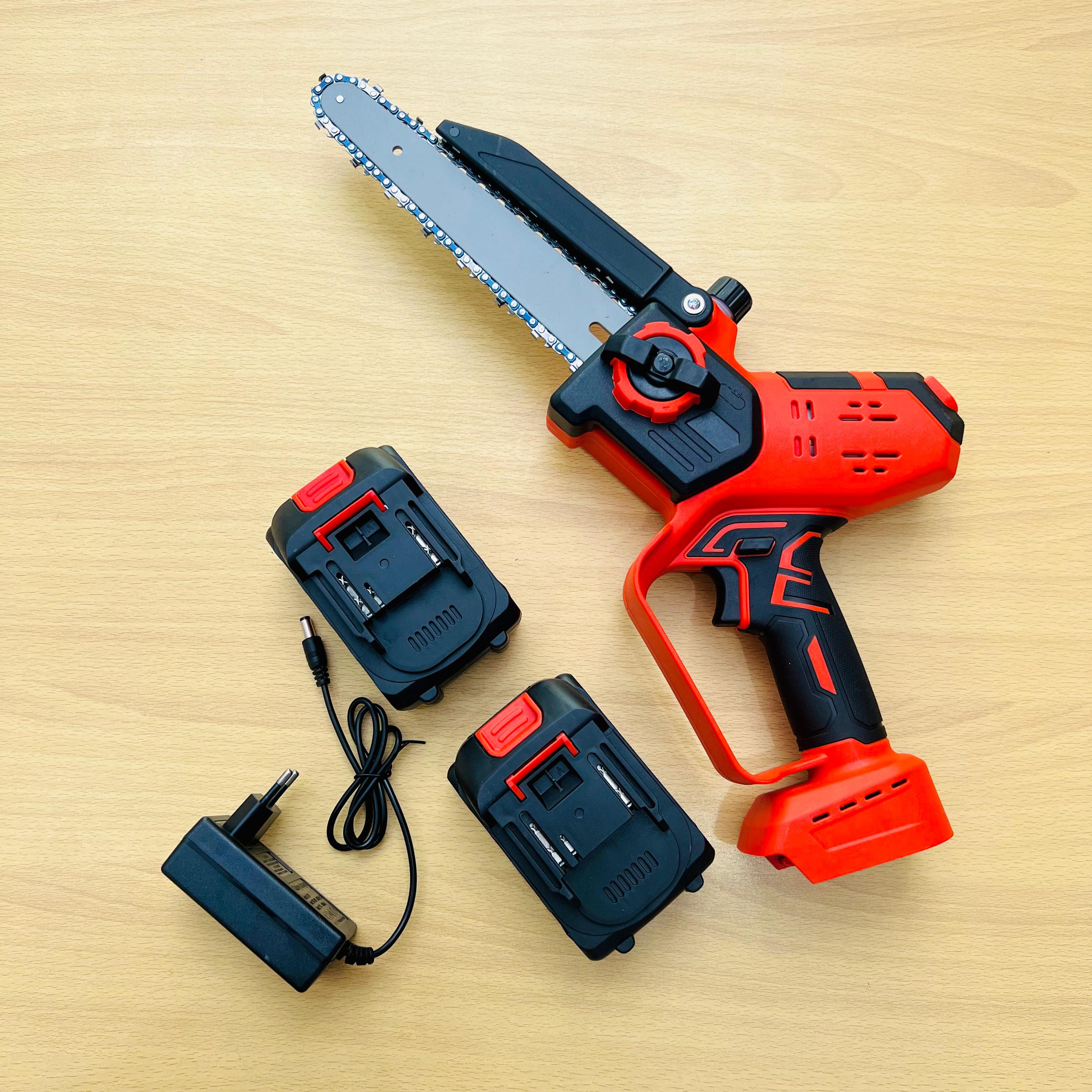 Rechargeable Electric Chainsaw 8 Inch | Powerful Cordless Wood Cutter with 2 Batteries & LCD Display