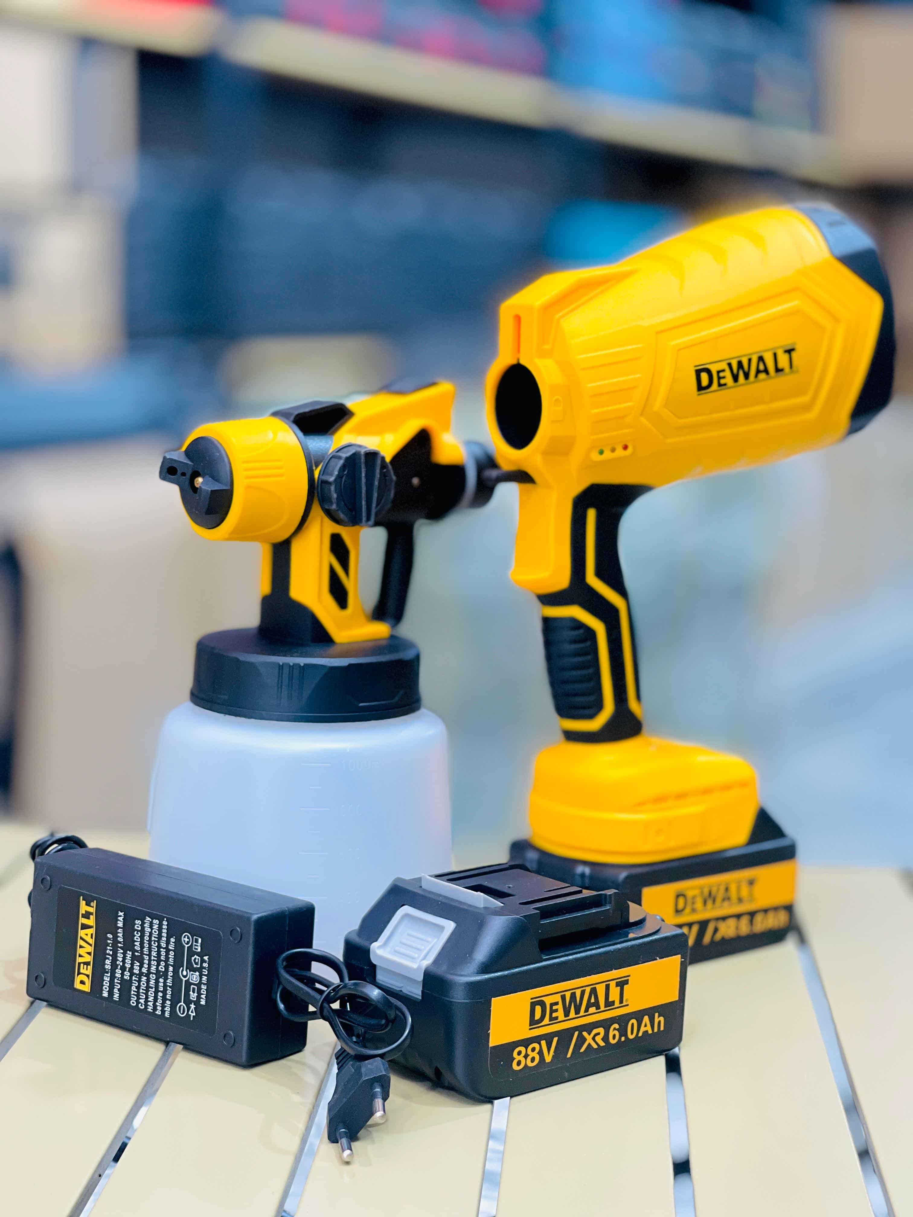 DEWALT 88V Cordless Paint Spray Gun – Portable Electric Spray Painter | 2 Batteries | 1000ml Tank