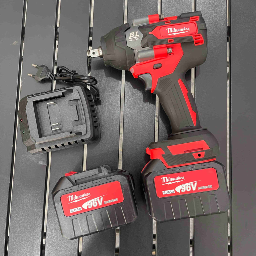 Milwaukee 96V Brushless Impact Wrench – Heavy Duty Cordless Nut Bolt Remover | 600Nm Torque | Dual Battery Kit