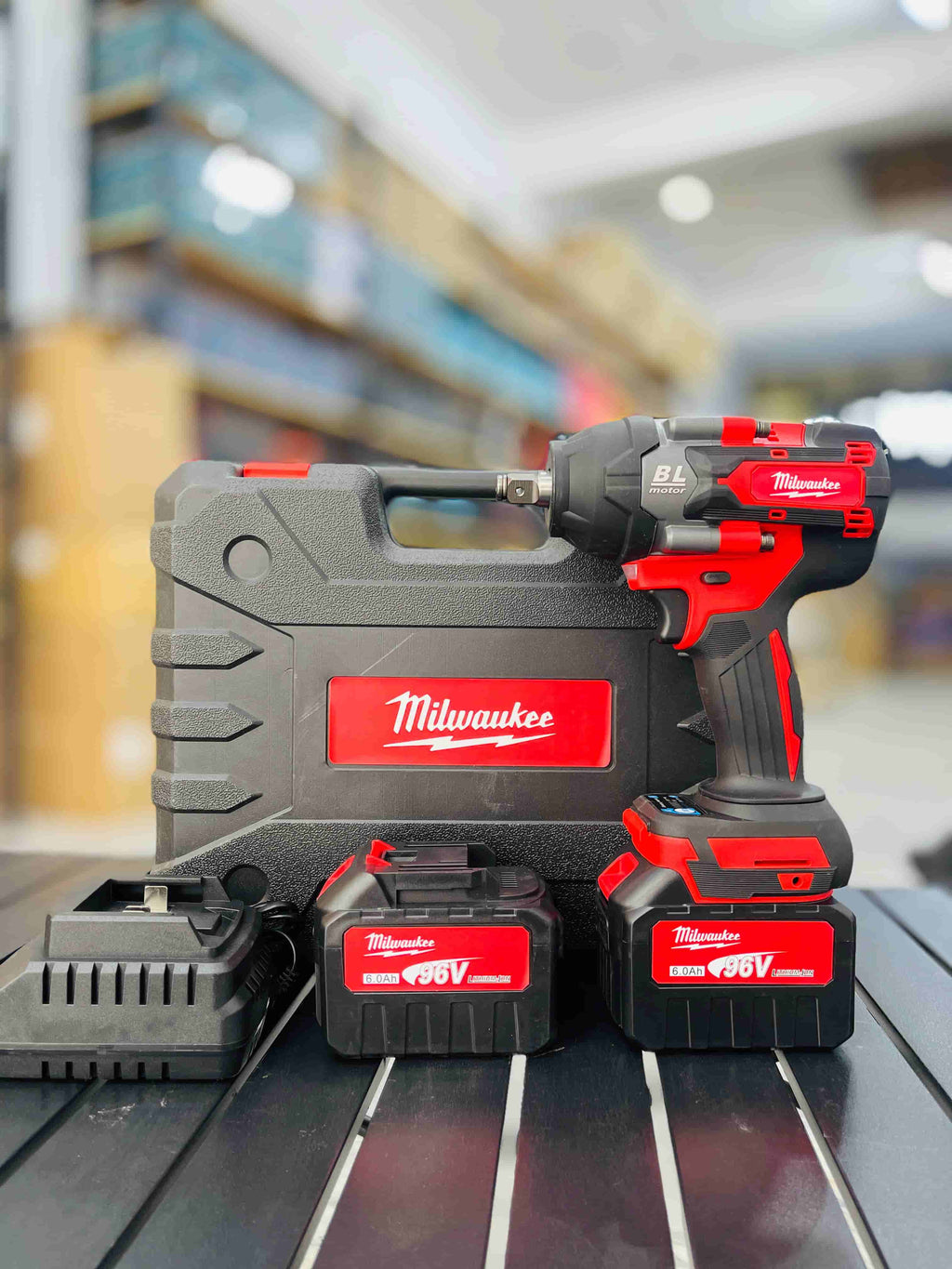 Milwaukee 96V Brushless Impact Wrench – Heavy Duty Cordless Nut Bolt Remover | 600Nm Torque | Dual Battery Kit