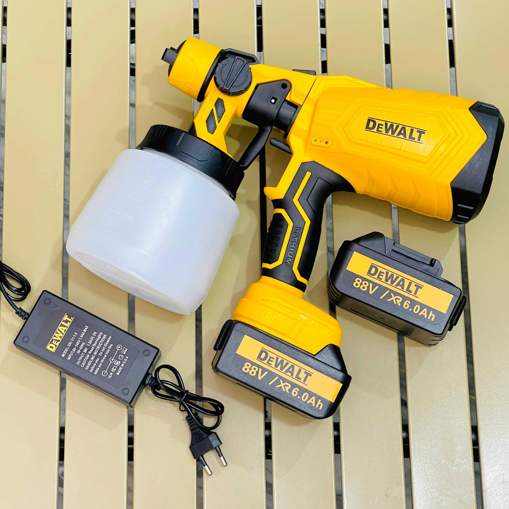DEWALT 88V Cordless Paint Spray Gun – Portable Electric Spray Painter | 2 Batteries | 1000ml Tank