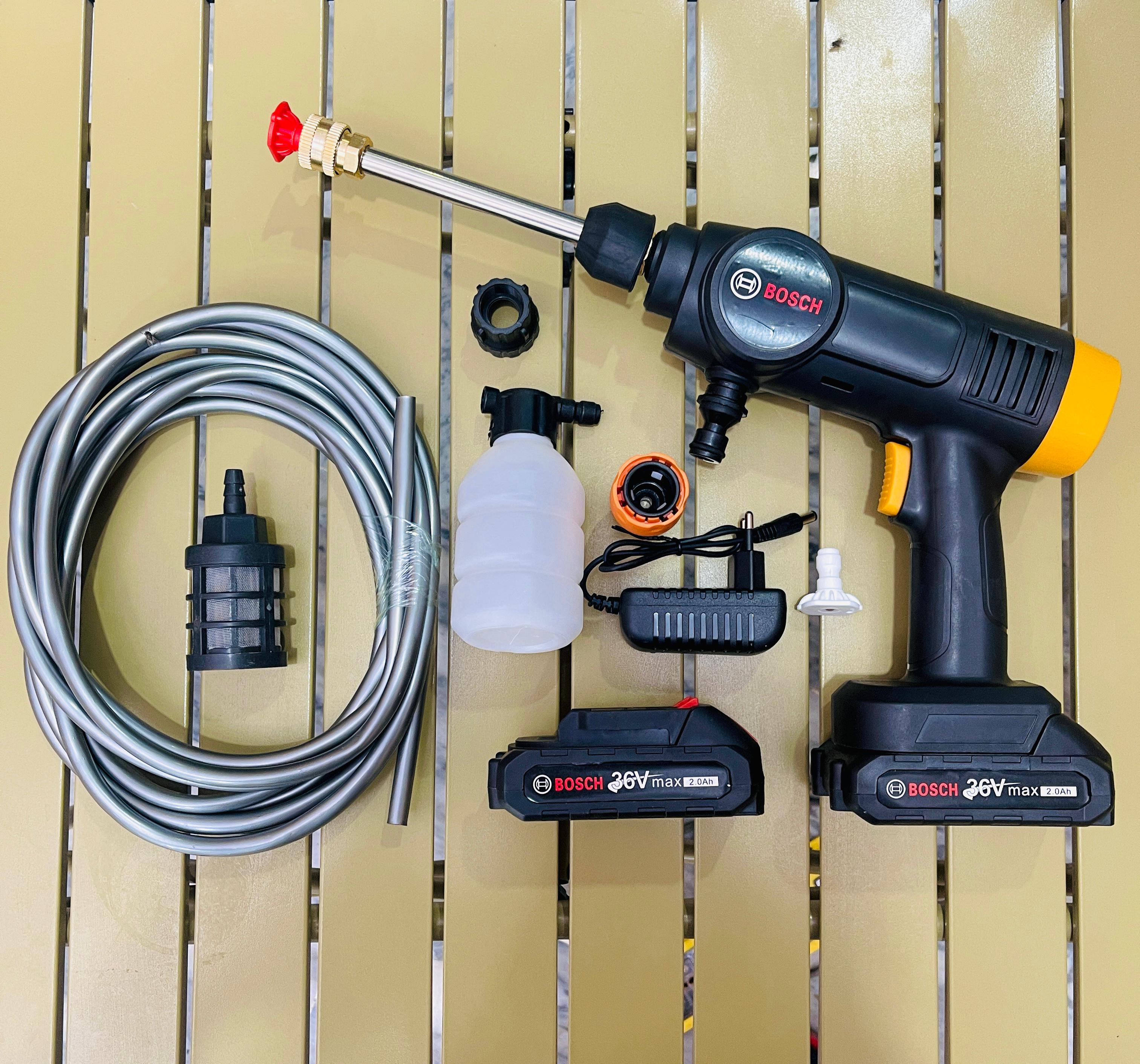 Bosch 36V Cordless Car Washer Machine – High Pressure Portable Cleaning Kit with Dual Batteries