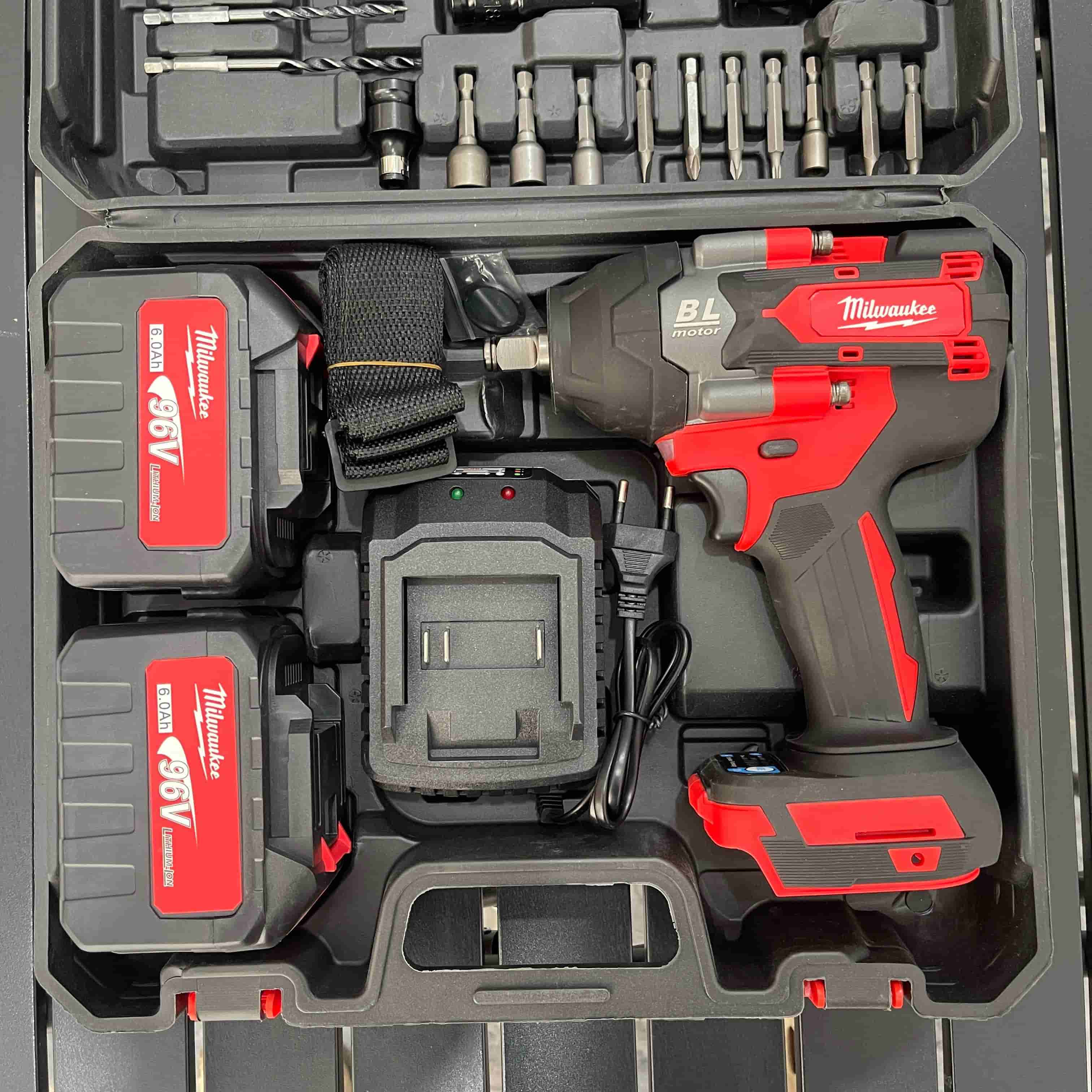 Milwaukee 96V Brushless Impact Wrench – Heavy Duty Cordless Nut Bolt Remover | 600Nm Torque | Dual Battery Kit