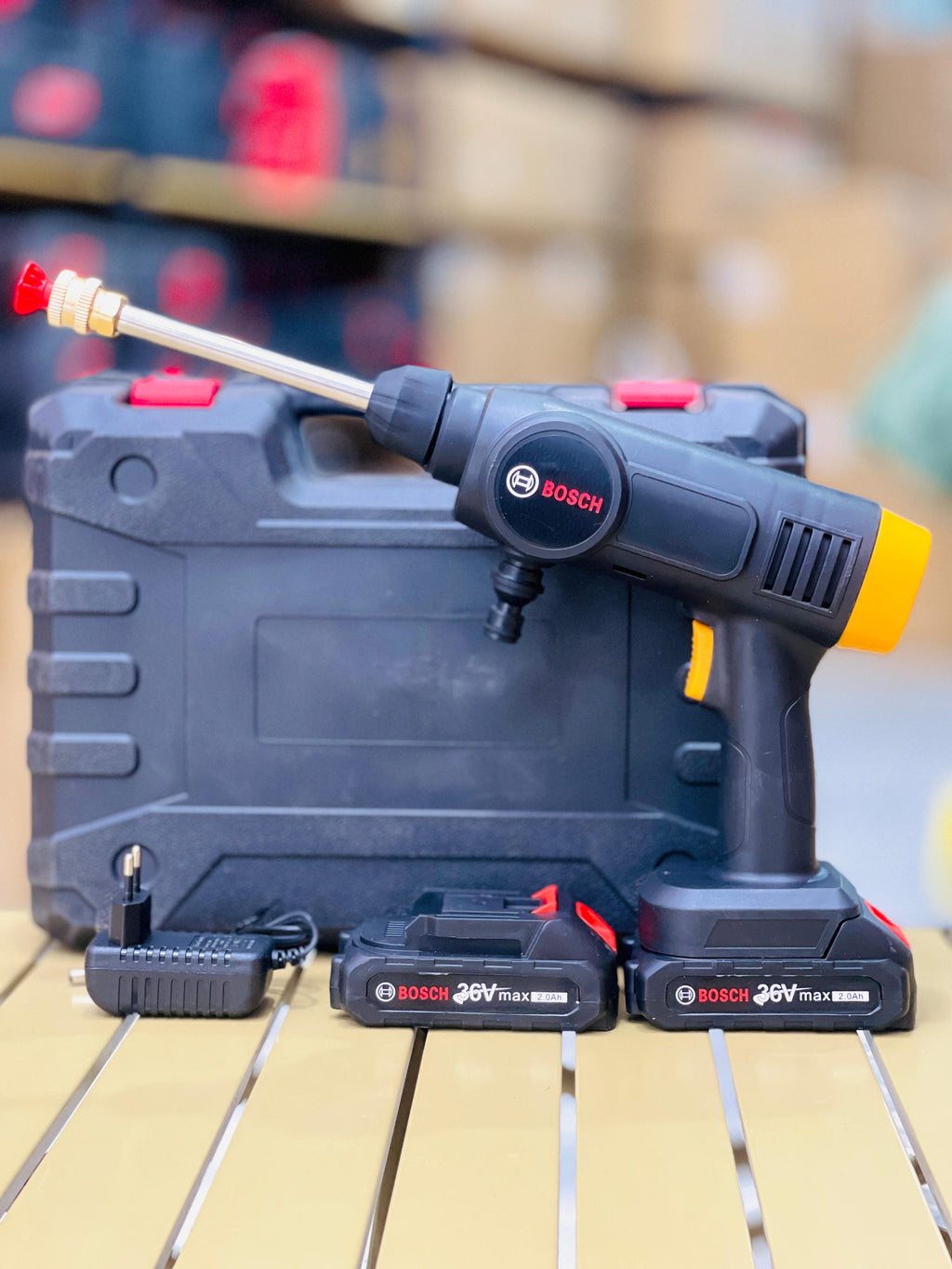 Bosch 36V Cordless Car Washer Machine – High Pressure Portable Cleaning Kit with Dual Batteries